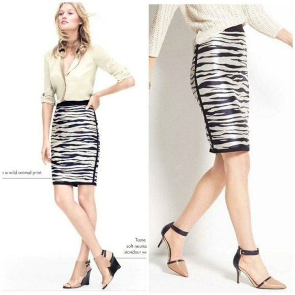 ANN TAYLOR PETITE 🦓  Zebra Print Skirt 🦓 - Picture 1 of 11